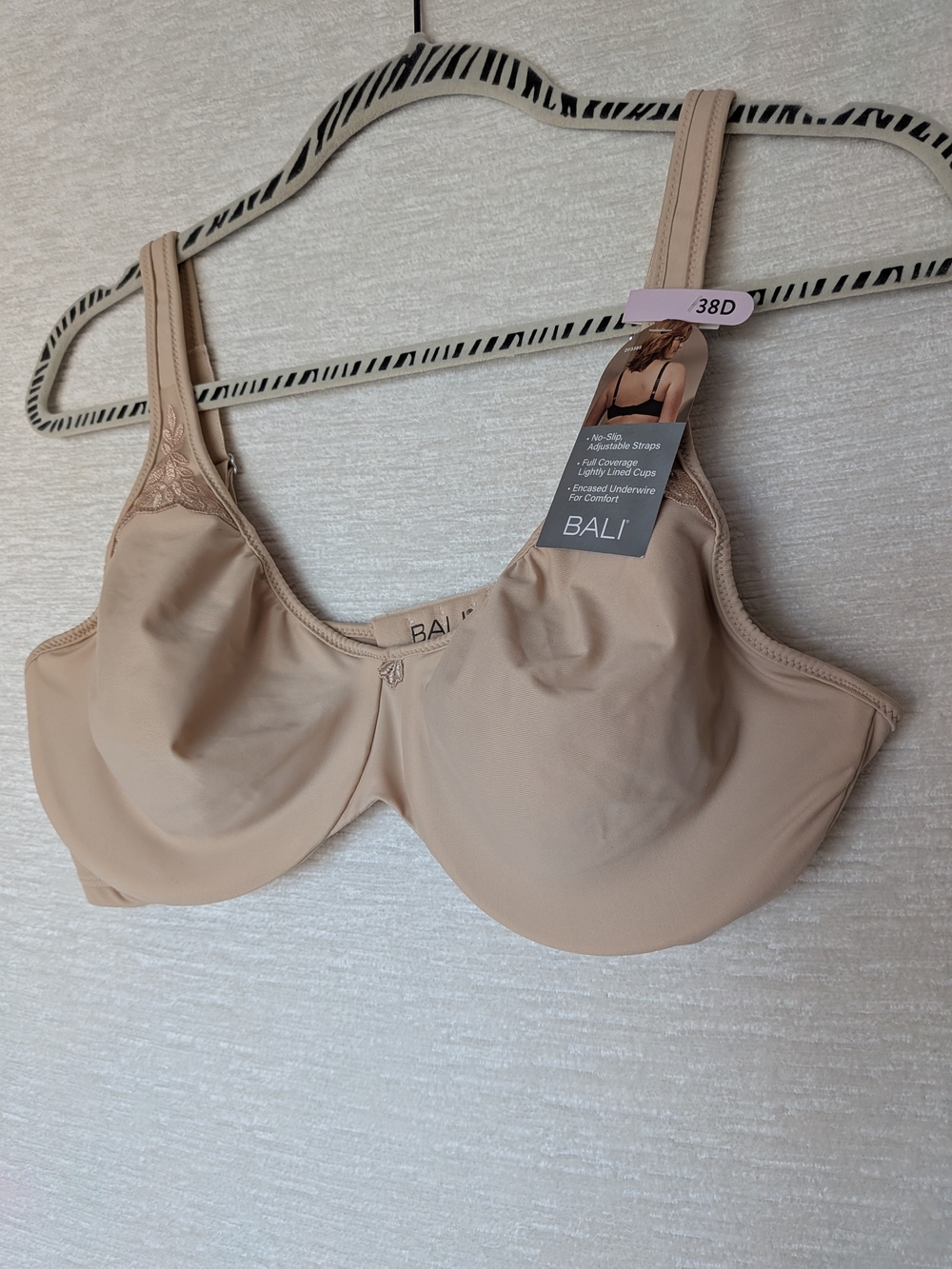 Bali Passion For Comfort Minimizer Underwire T-Shirt Bra 38D with Lace-Trim New - Picture 2 of 11